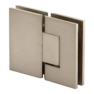 180 Degree Glass to Glass Hinge - Brushed Nickel Finish - Perth Series - Perfect for Shower Doors, Glass Cabinets & Display Cases