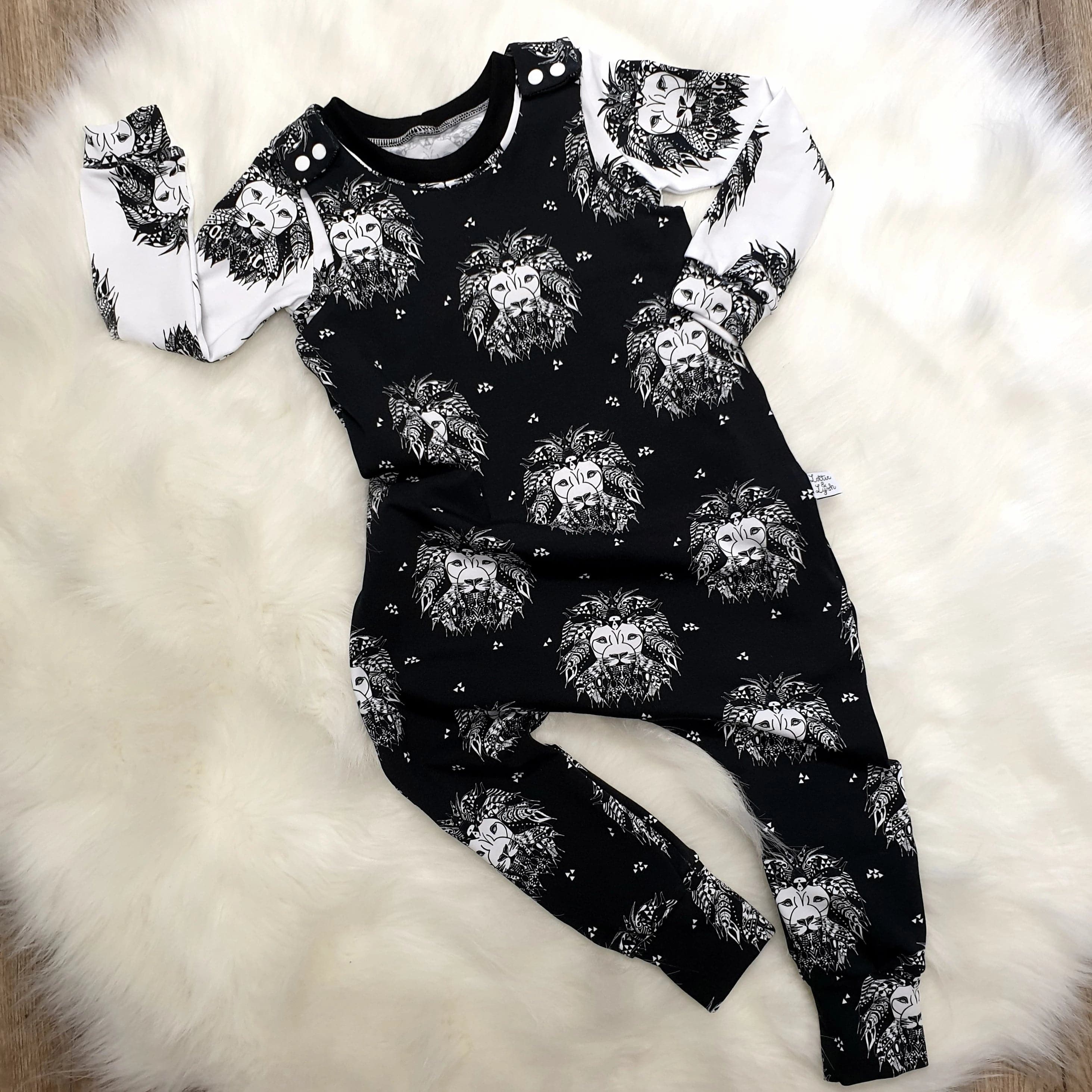 Organic Lion Noir Baby & Toddler Dungarees - Soft Cotton Overalls for Boys & Girls 0-6 Years | Playtime, Daycare & Outdoor Adventures