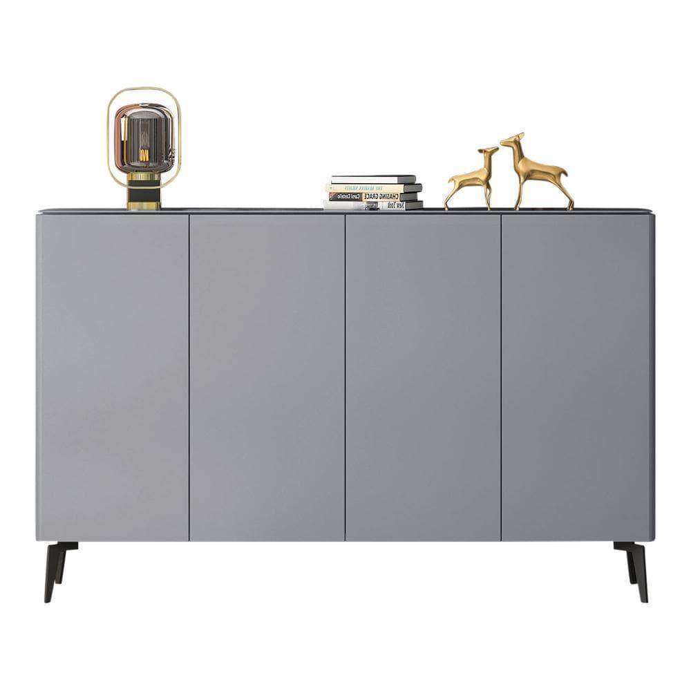 Evanth Grey 4-Door Shoe Storage Cabinet - Organize Shoes, Boots & Accessories in Entryway, Closet or Mudroom