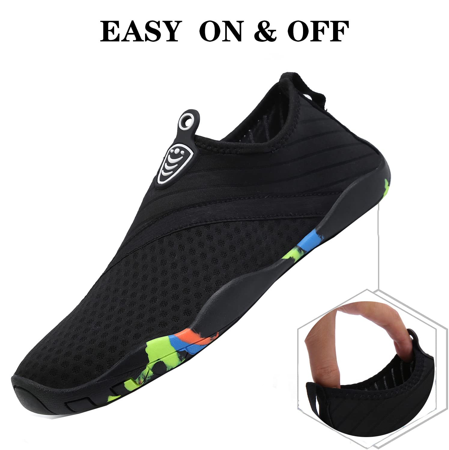 **Lightweight Water Shoes for Men & Women - Quick-Dry Aqua Socks for Swimming, Surfing, Diving & Yoga - Barefoot Pool Shoes for Beach, Gym & Outdoor Activities**