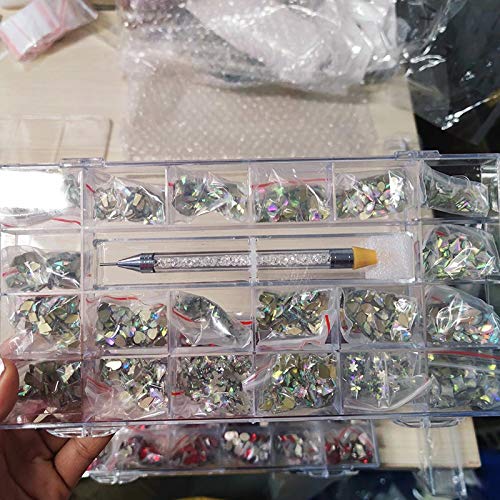 3D Spinning Crystal Nail Charms - Gold/Silver Rhinestone Decor for Nail Art & DIY Crafts