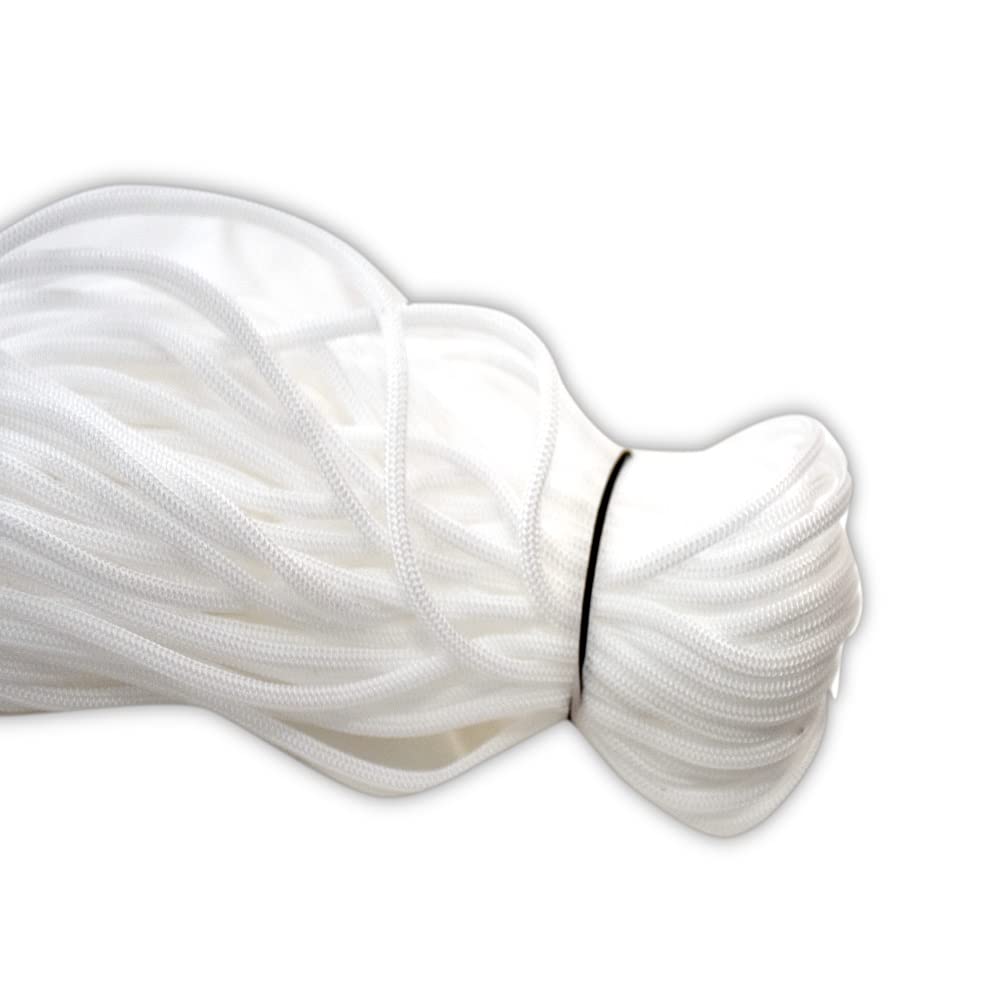Maher Nylon Knot Macramé Beading Braided Thread Cord Rope - 4mm Thick, 55 Meters (White) for DIY Jewelry Making, Home Decor & Craft Projects