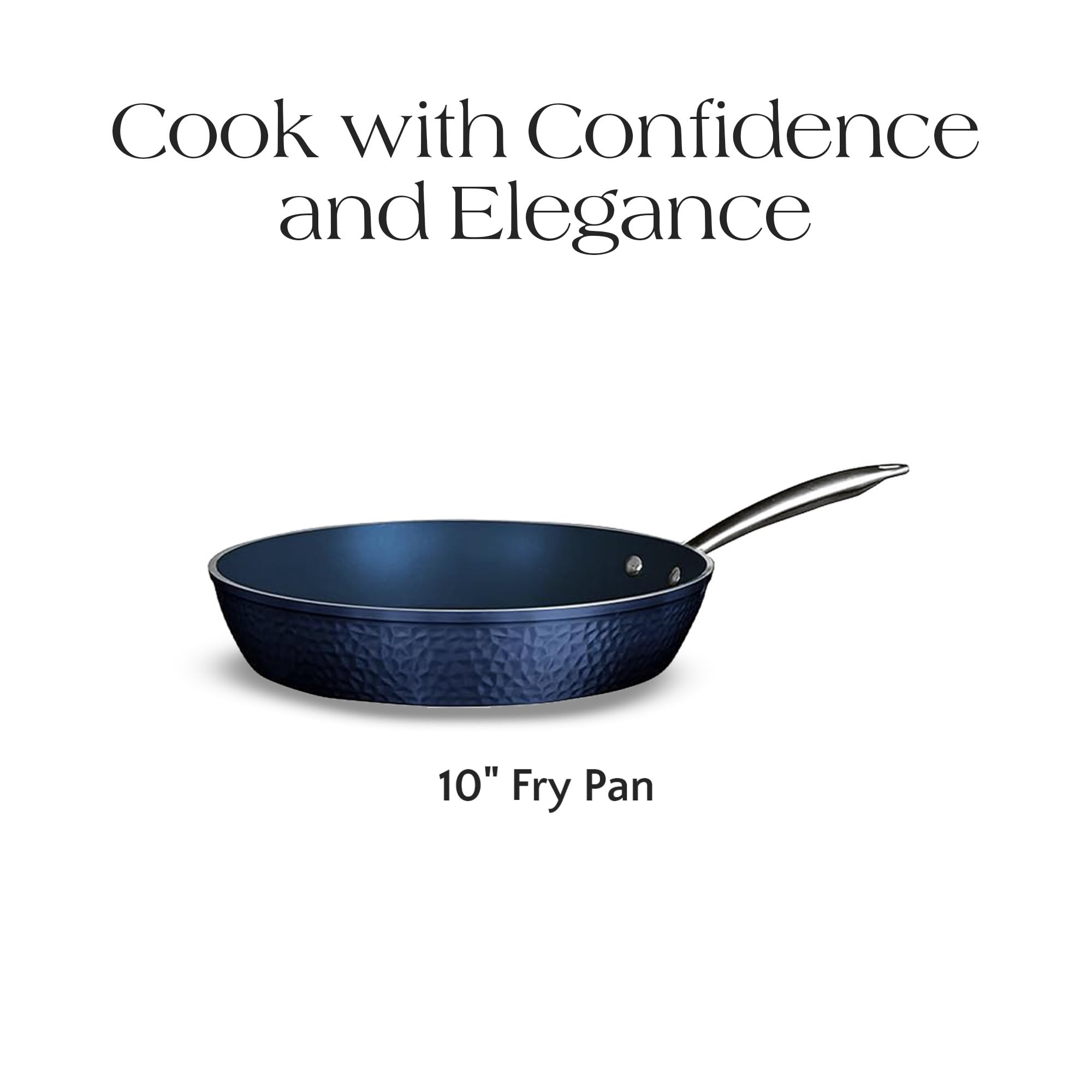 10-Inch Blue Nonstick Ceramic Frying Pan - Induction Compatible, Lightweight & Scratch Resistant, Oven Safe Up to 450°F, PFOA-Free Healthy Cookware for Eggs, Pancakes & Stir Fry | Perfect for Home Kitchen & Camping Cooking
