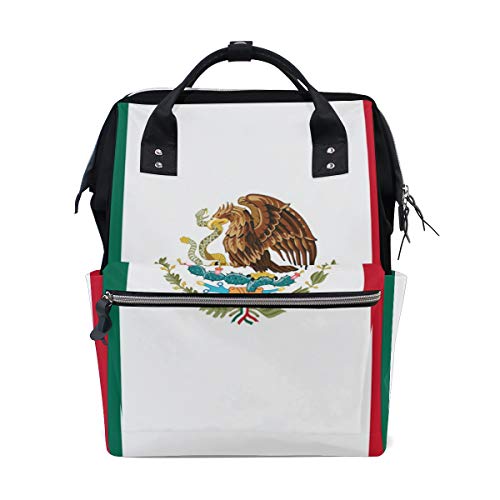 Large Capacity Waterproof Diaper Bag Backpack for Baby Care - Stylish Mexican Flag Design, Multi-Function Travel Tote for Moms & Dads | Perfect for Daycare, Travel & On-the-Go Parenting