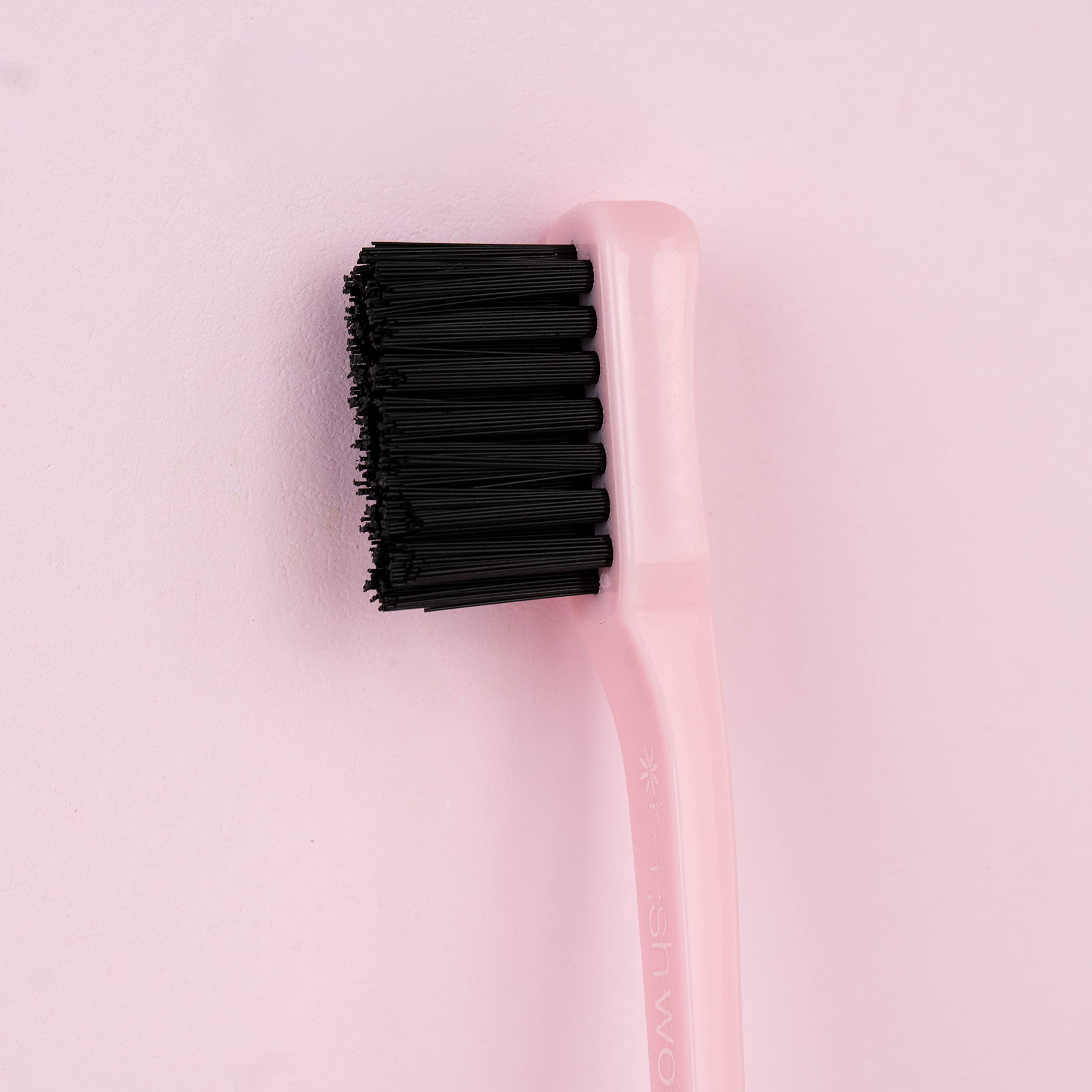 Brushworks Edge Brush & Comb - Pink Hair Styling Tool for Smooth Edges & Flyaways - Perfect for Braids, Ponytails & Natural Hair Styling