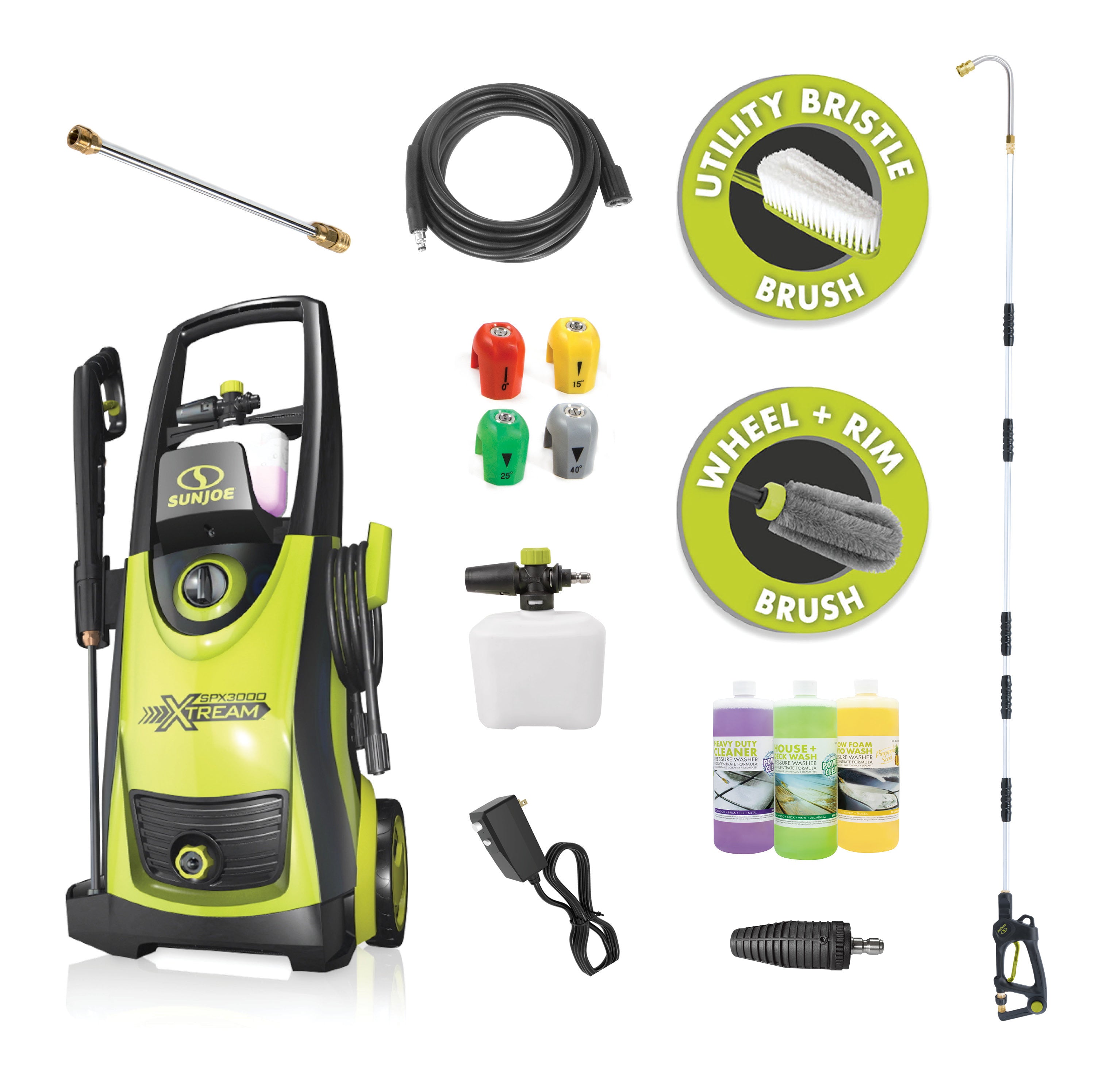 Sun Joe SPX3000 XT1 BV3 XTREAM Electric Pressure Washer - 2030 PSI, 1.76 GPM, 13 Amp Motor with Best Value Accessory Bundle for Home Cleaning, Driveway Washing, Deck & Patio Maintenance