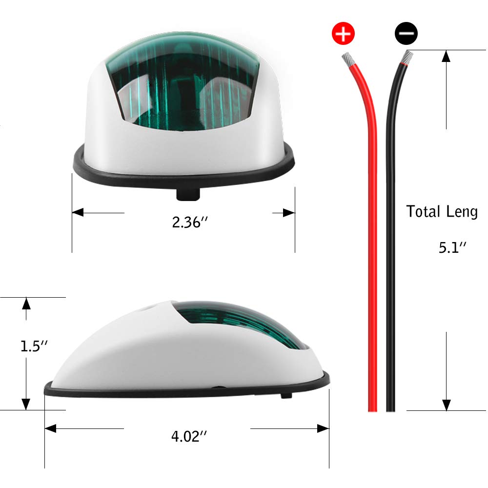 LED Boat Navigation Light - Marine Bow Light for Pontoon & Small Boats (White) | Waterproof & Durable for Night Sailing, Fishing & Water Sports