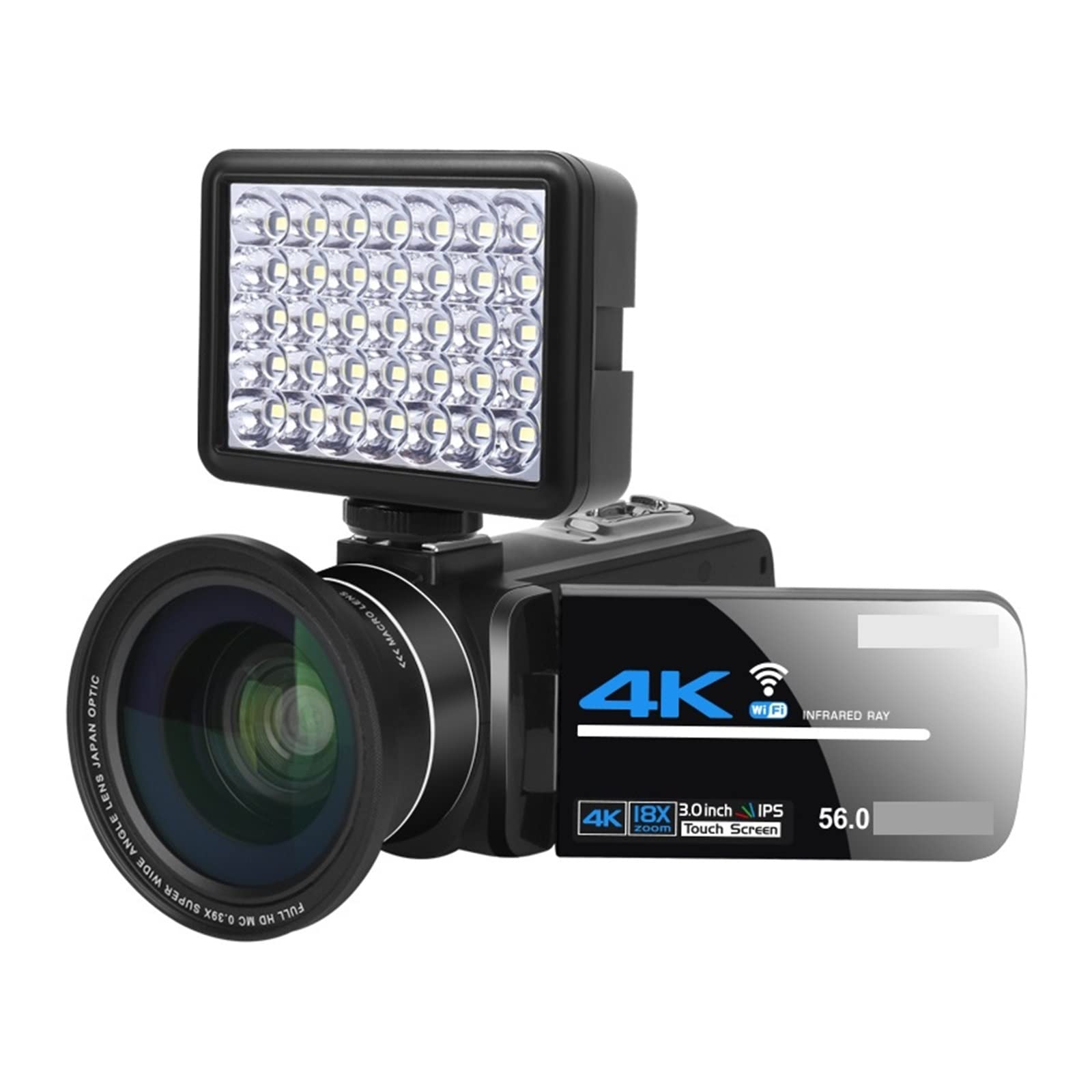 BODORME 56MP 4K Digital Camera with 18X Zoom & Night Vision - 128G SD Card Included - Perfect for Photography, Vlogging, Webcam & Video Recording