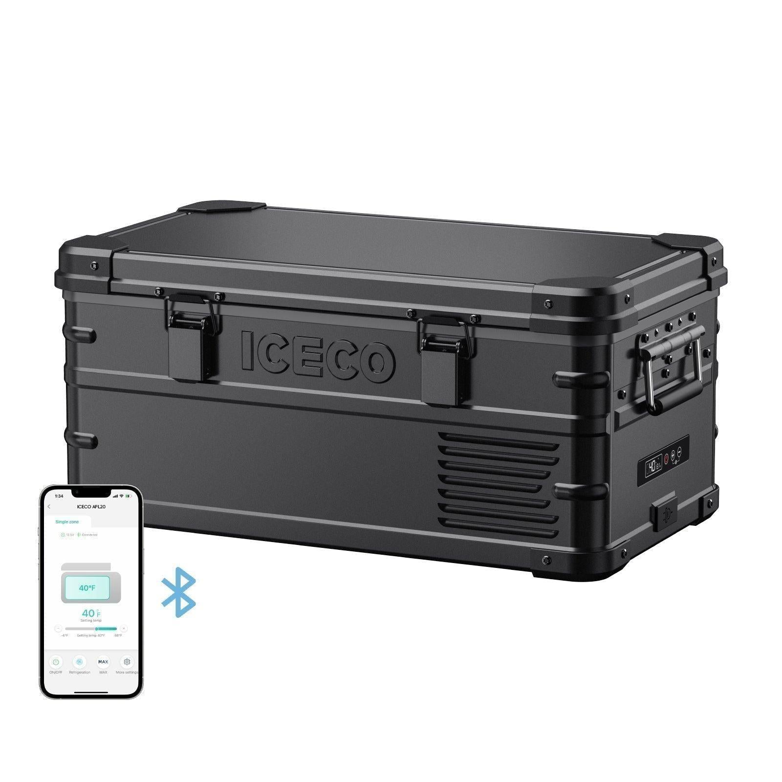 ICECO APL20 21QT Black Light Duty Aluminum Freezer - Single Zone Portable Freezer for Camping, RV, Road Trips & Outdoor Adventures