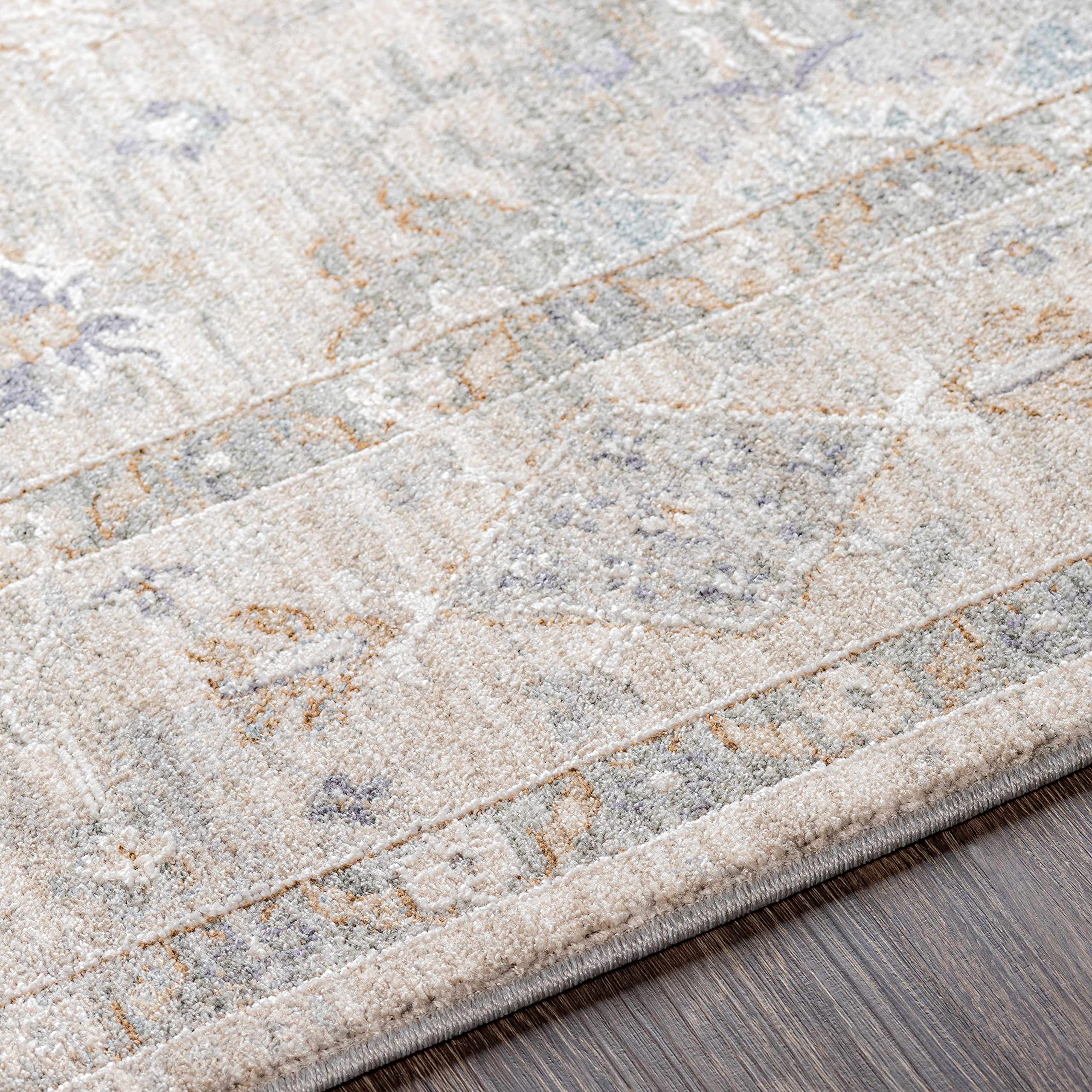 Hauteloom Rochedale Modern Area Rug for Living Room & Bedroom - Soft Beige Blue Green Abstract Design - 8'9