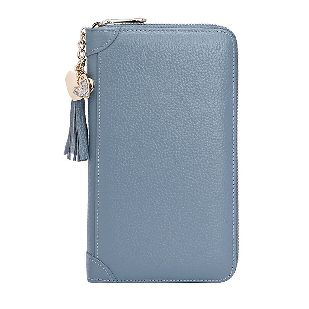 Premium Genuine Leather Credit Card Holder - Slim Business Card Wallet for Men & Women - RFID Blocking - Blue - Perfect for Office, Travel & Everyday Use