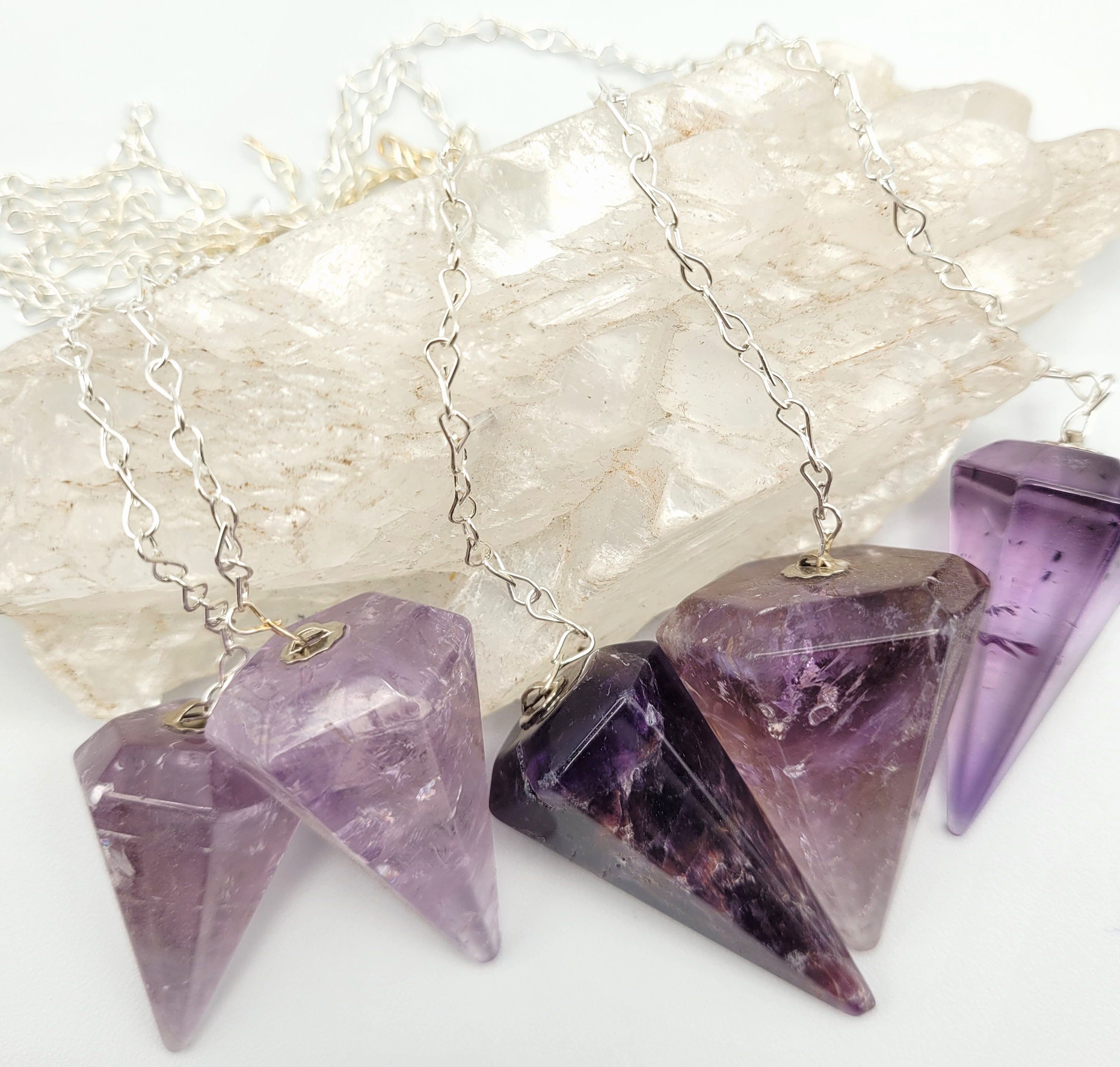Natural Amethyst Crystal Pendulum for Divination, Dowsing & Healing - Perfect for Spiritual Practices, Meditation & Energy Work