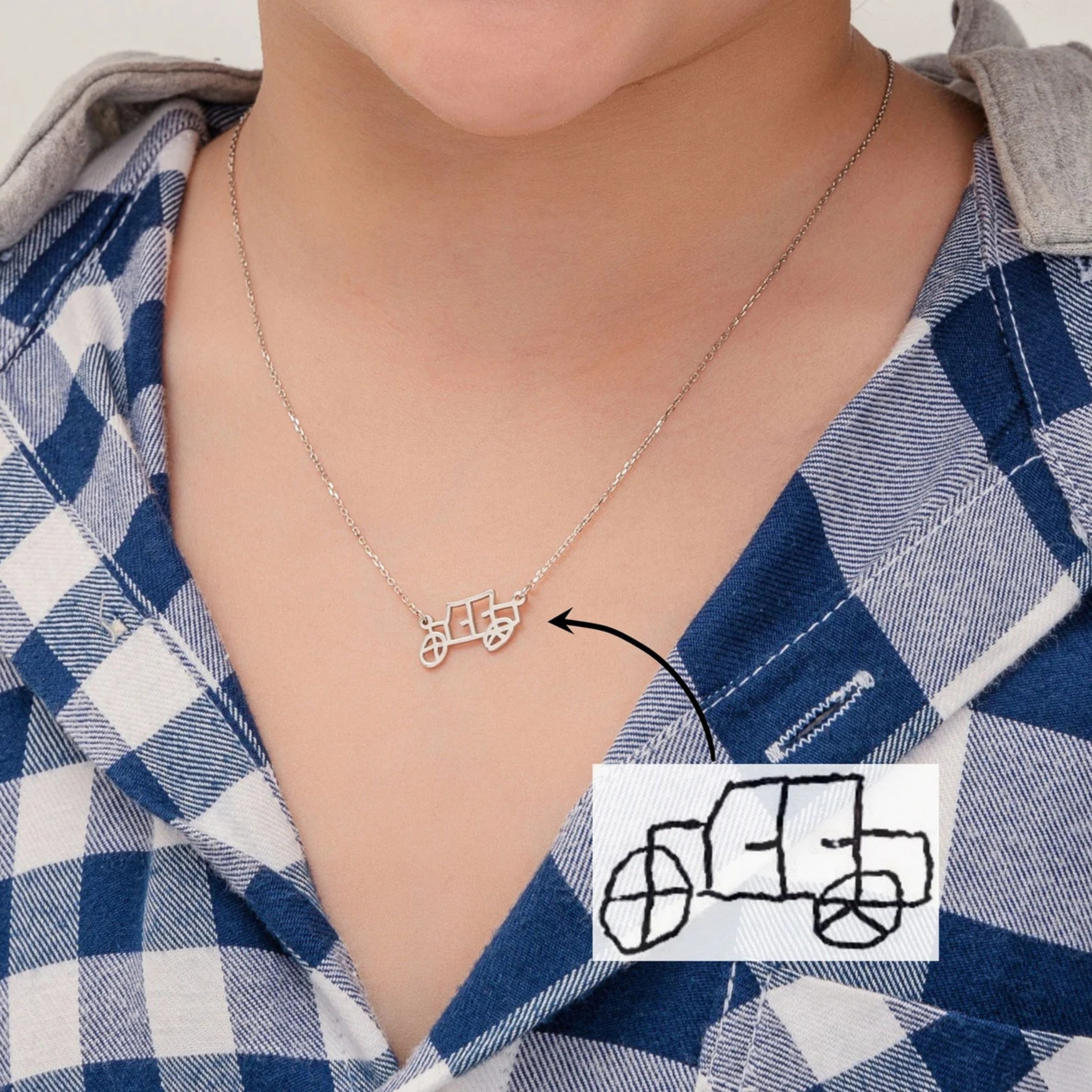 Personalized Hand-Painted Kids Name Necklace - Custom Children's Art Jewelry Gift for Birthdays & Special Occasions | XL893