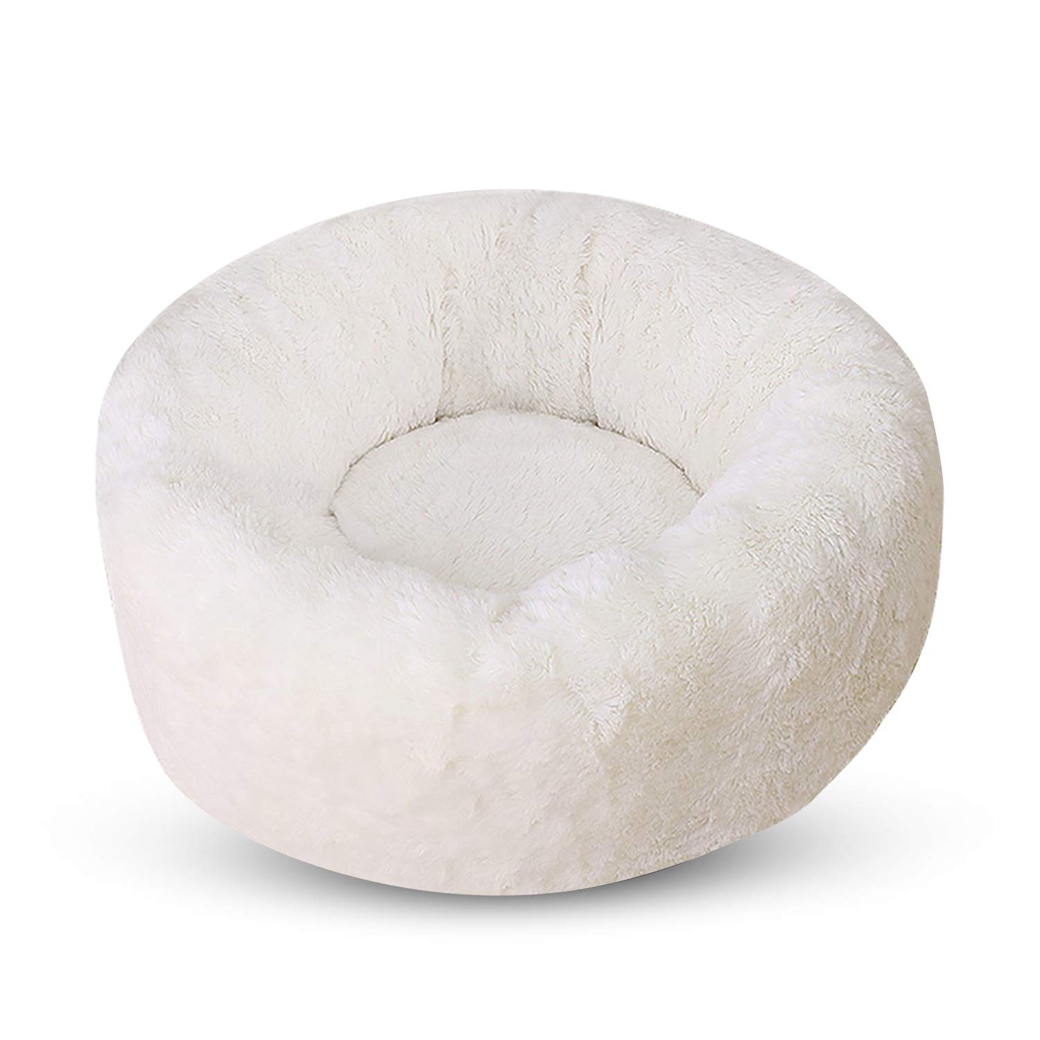 **Soft Round Cat Bed & Dog Bed - Cozy Washable Pet Bed for Small & Medium Pets - Perfect for Home, Office & Travel Use**