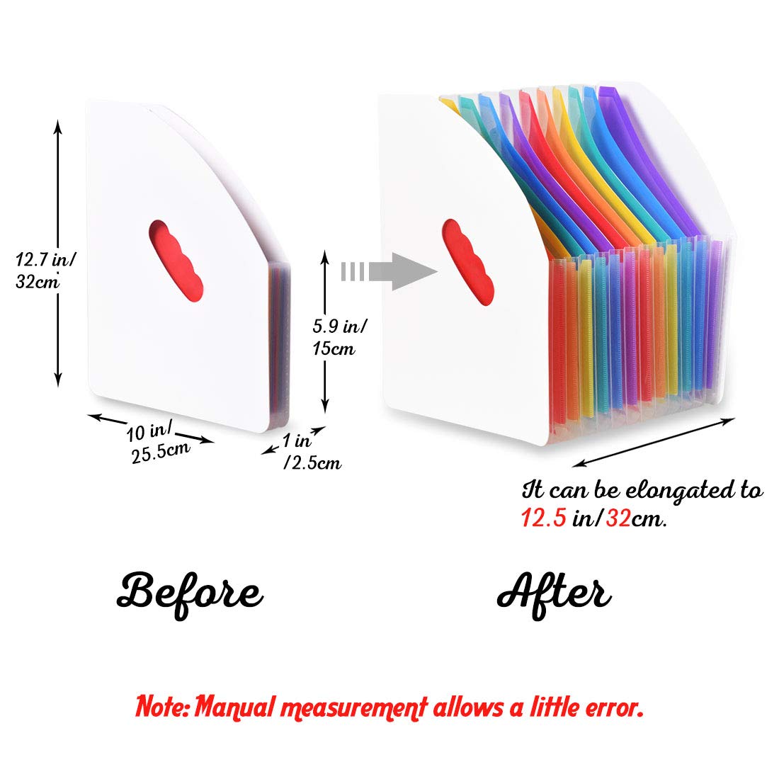 Lemical 2 Pack Desktop Expanding File Holder - 13 Pockets Rainbow File Organizer for Letter Size Documents | Self-Standing Accordion Folder | Perfect for Home Office, School & Desk Organization | Store Magazines, Papers & Office Supplies