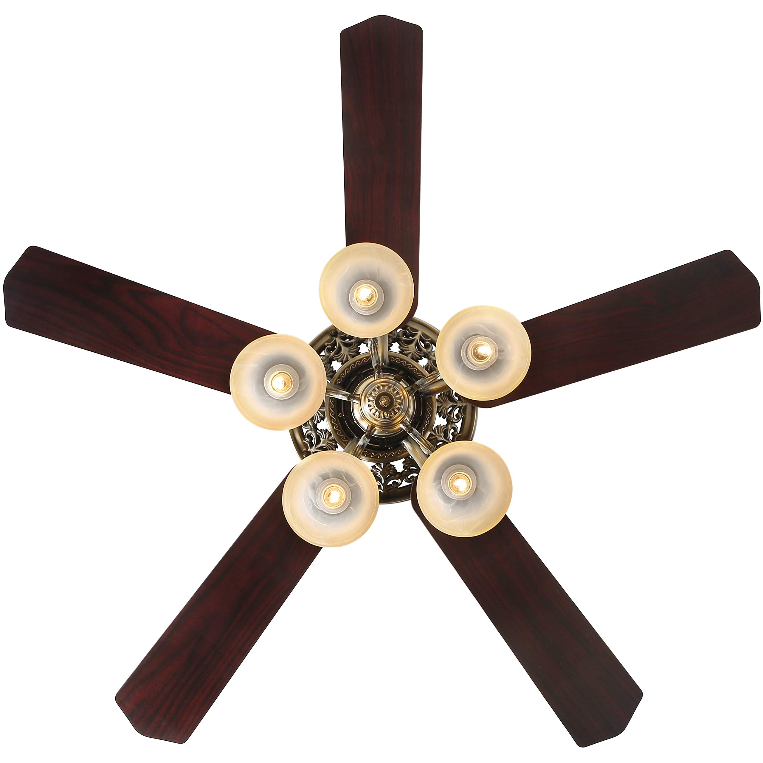 FINXIN 52 Inch Indoor Ceiling Fan with LED Light - Remote Control, 3/5 Blades, Bronze Finish - Perfect for Bedroom, Living Room & Dining Room Cooling and Lighting