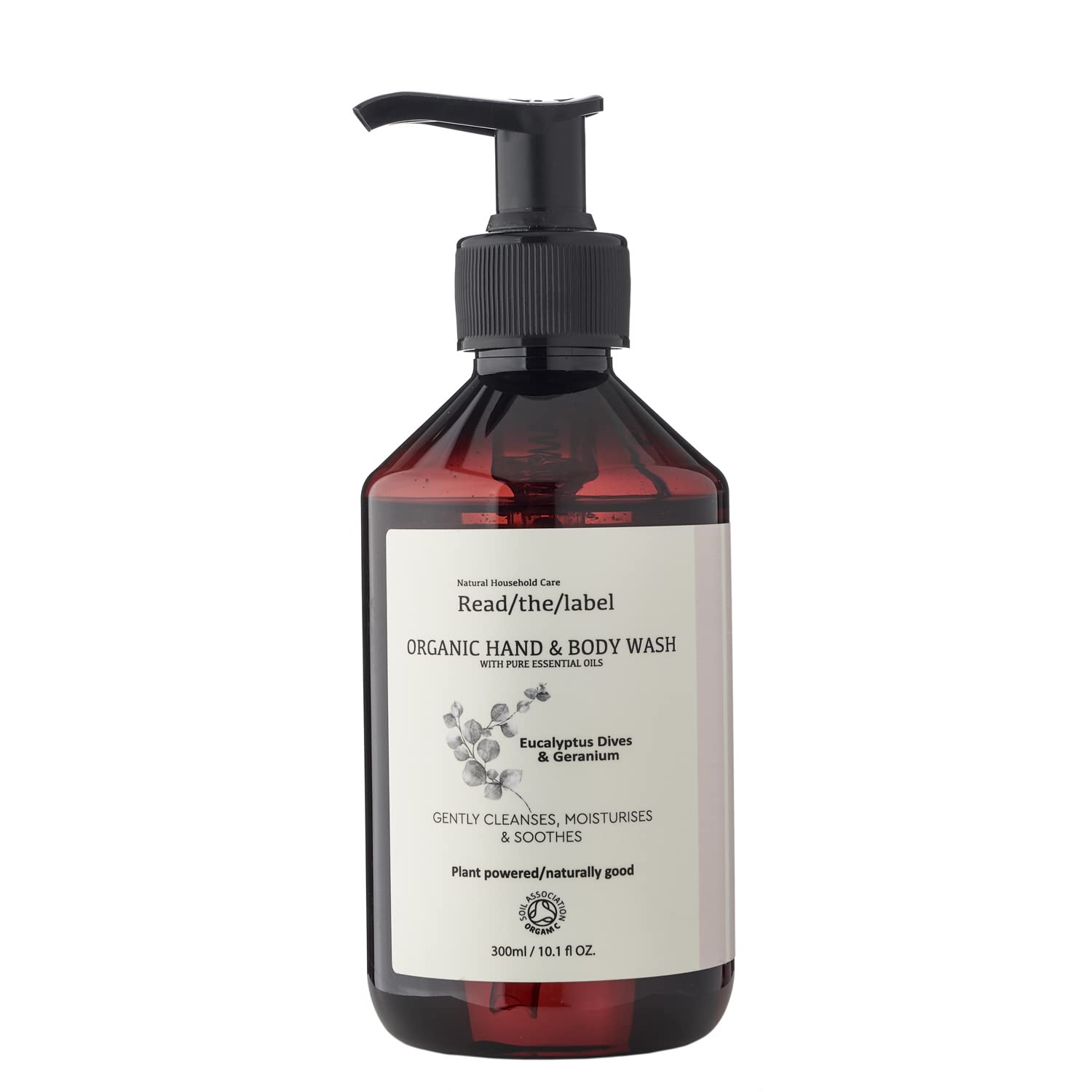 Organic Hand & Body Wash with Pure Essential Oils - Eucalyptus Dives & Geranium, Coconut & Sunflower - Gently Cleanses, Moisturizes & Soothes Skin - 300ml - Perfect for Daily Use, Spa Days & Sensitive Skin Care