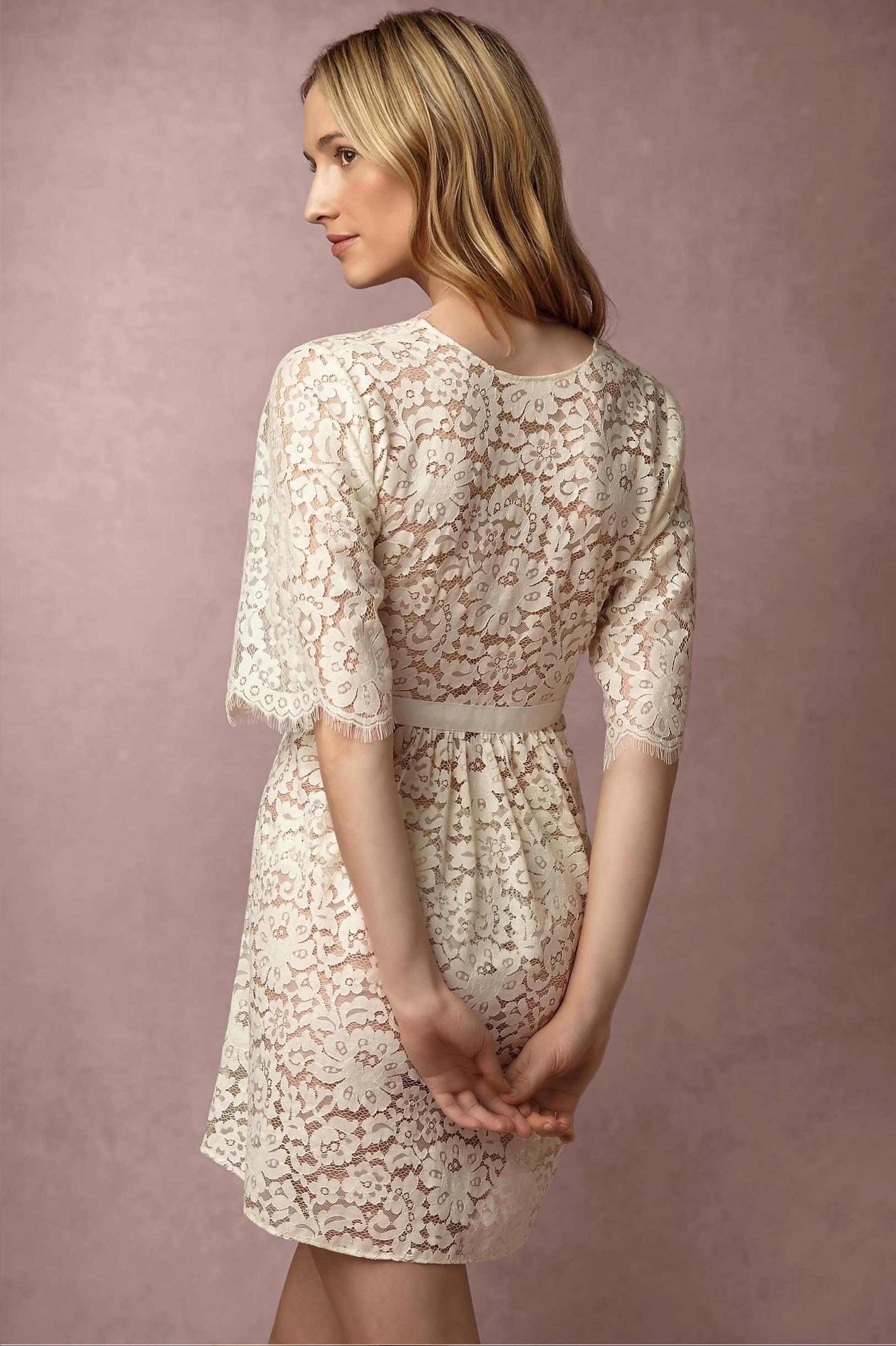 BHLDN Araminta Elizabeth Ivory Lace Robe - Elegant Bridal Gown for Wedding, Photoshoot & Special Occasions