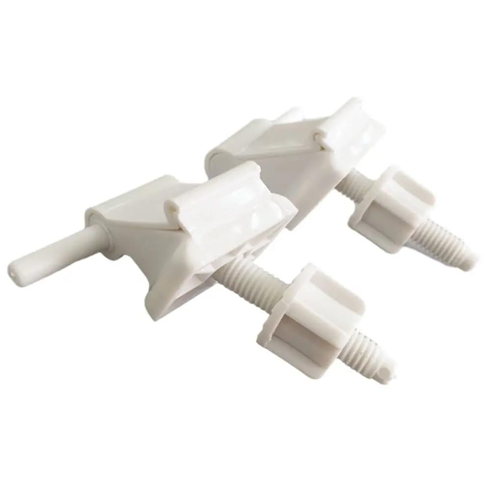 RecDec 2 Pack Universal Toilet Seat Hinges Replacement Kit with Bolts, Screws & Nuts - Durable White Plastic Bracket for Toilet Cover Lids - Perfect Bathroom WC Hardware Repair Solution for Home & Commercial Use