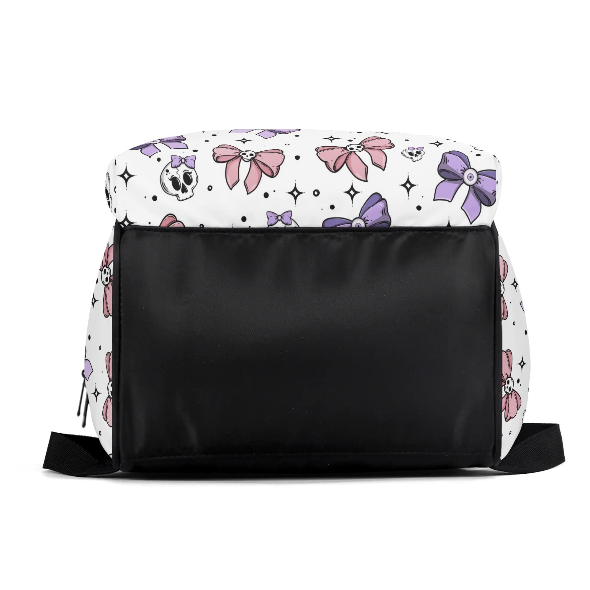 Stylish Cute Bows and Skulls Print Large Capacity Diaper Backpack - Waterproof Baby Bag for Moms with Multiple Pockets | Perfect for Travel, Daycare, and On-the-Go Parenting