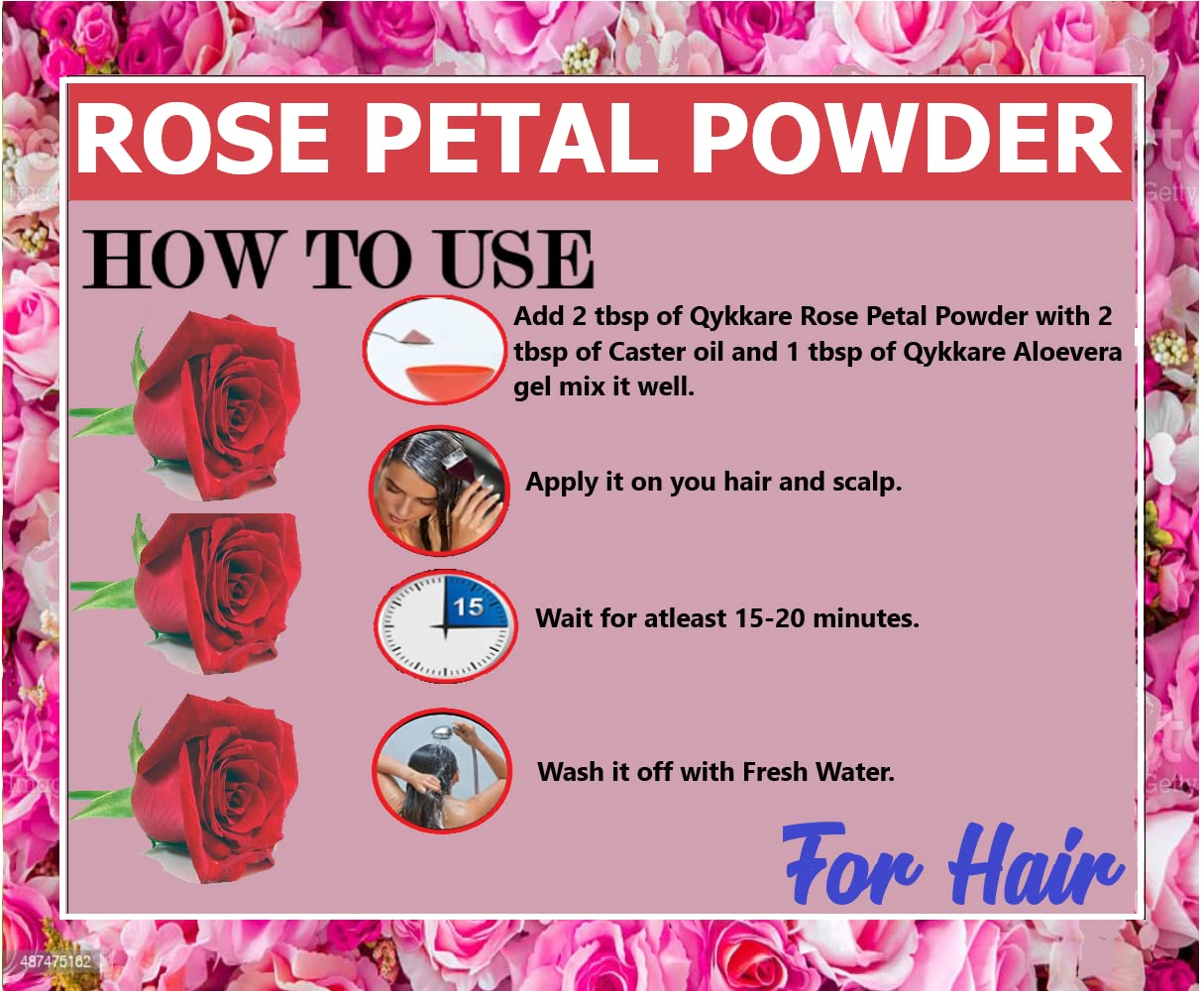 QYKKARE Premium Rose Powder - 2 Pack (100g Each) for Baking, Skincare & DIY Beauty Recipes