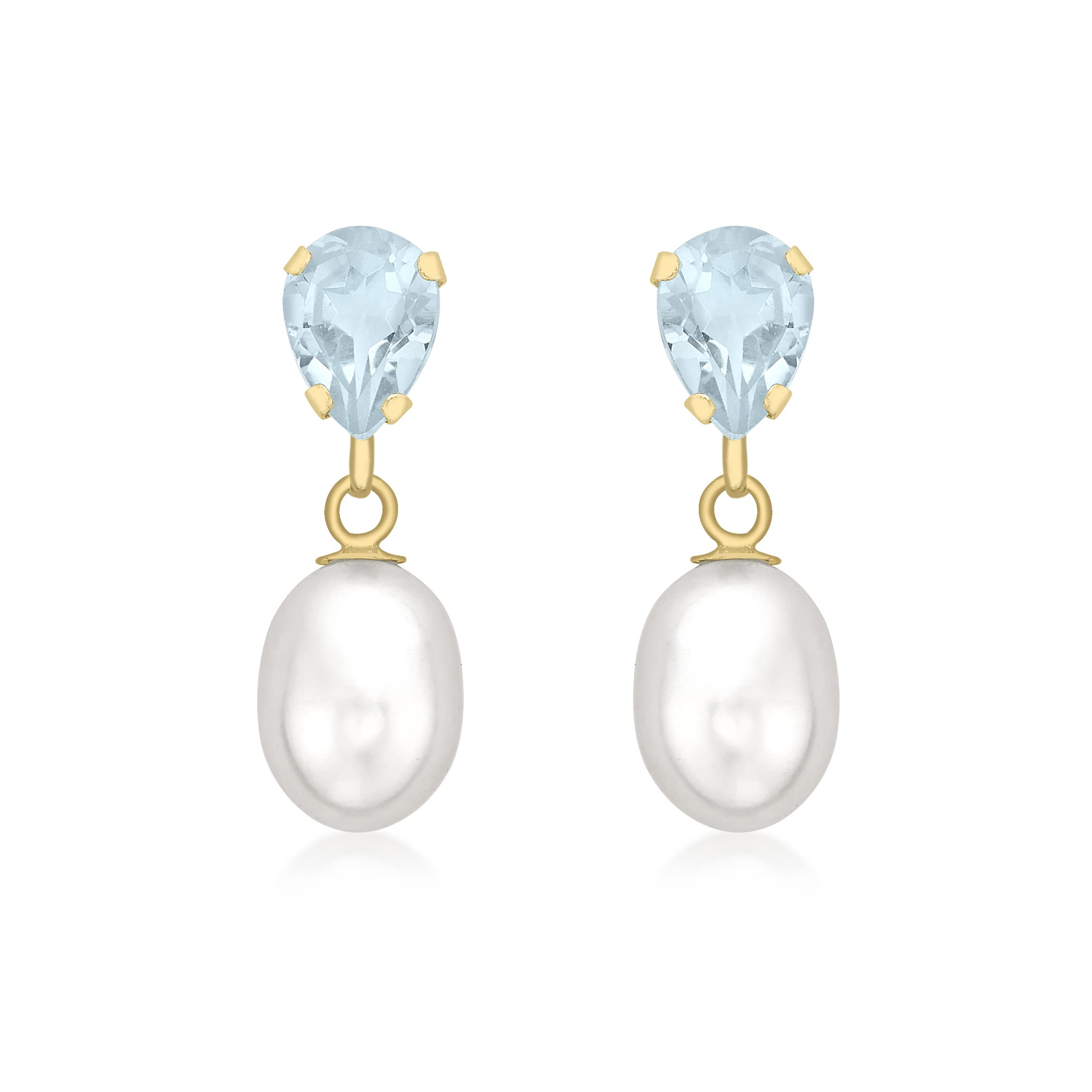 Carissima 9K Yellow Gold Teardrop Earrings for Women - 7x20mm Dangle Drop Earrings - Elegant Jewelry Gift for Birthday, Anniversary & Special Occasions