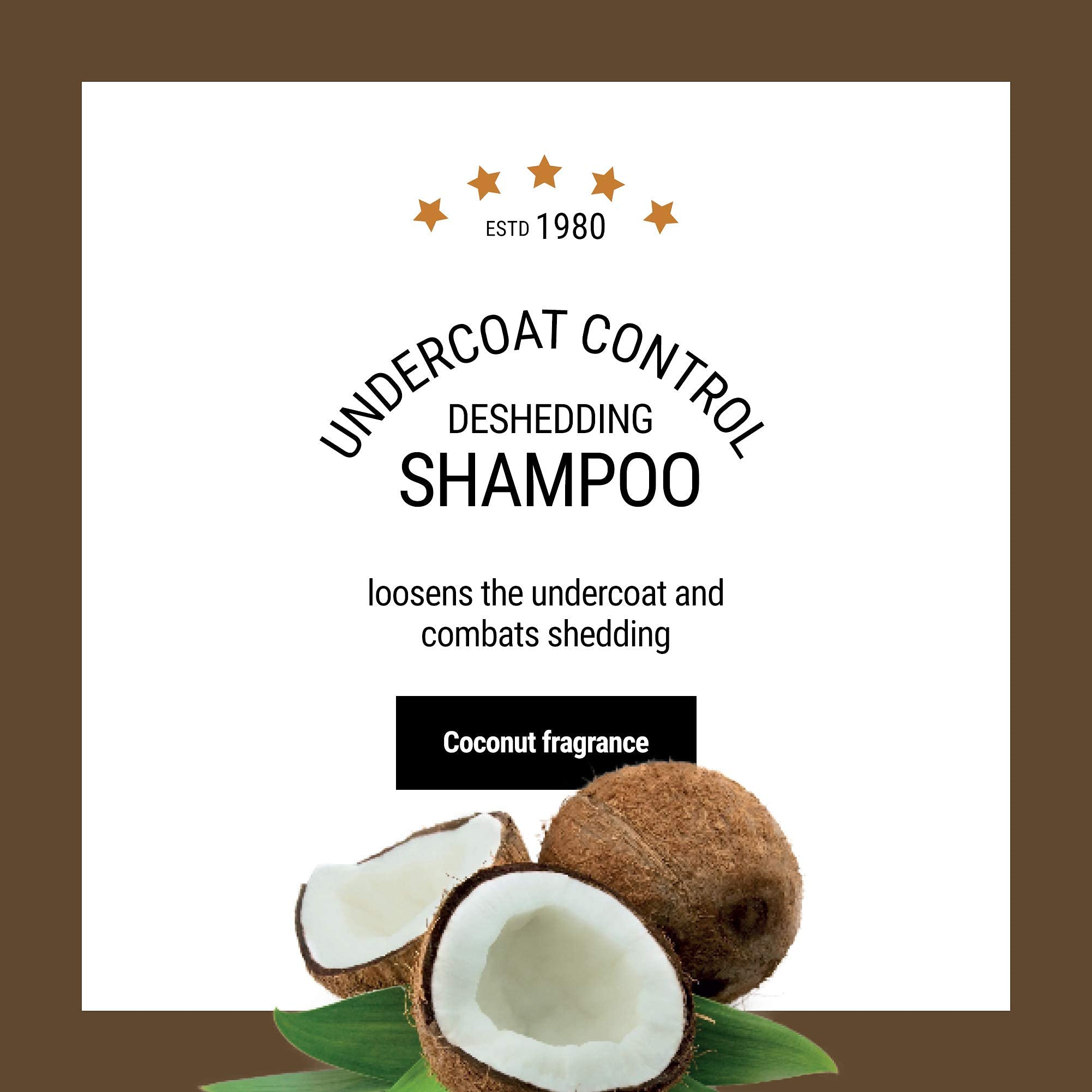 Natural Undercoat Control Deshedding Shampoo & Conditioner Set with Coconut Oil & Vitamins - Reduces Shedding, Loosens Undercoat Hair - Perfect for Dogs with Thick Coats & Seasonal Shedding
