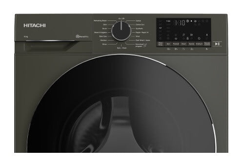 Hitachi BD 100YFVEM Front Load Washing Machine with Steam, Hygiene Function & Easy Iron Inverter - Perfect for Laundry Rooms, Apartments and Energy-Efficient Homes