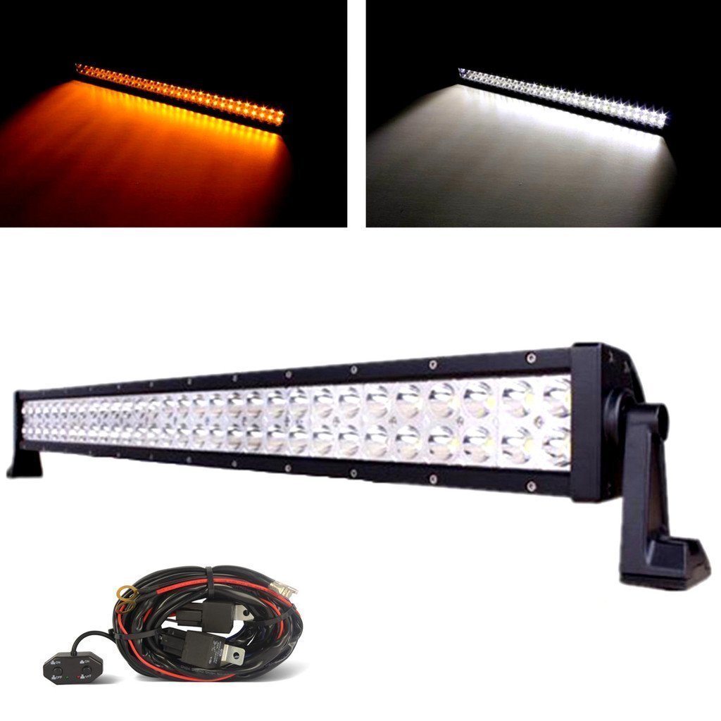 42 Inch LED Light Bar with Remote Control - Amber/White Dual Color for Off-Road Trucks, ATVs, and Emergency Vehicles - Waterproof & Durable for Outdoor Adventures
