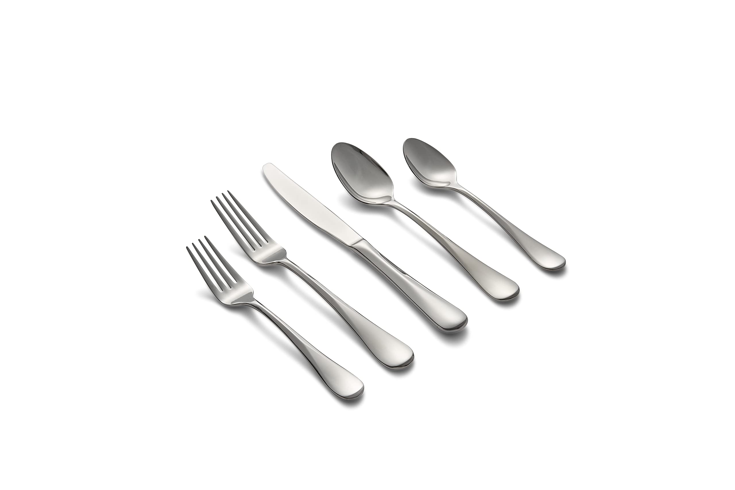 Cambridge Silversmiths Eloquence 20-Piece Stainless Steel Flatware Set - Service for 4 - 18/10 Stainless Steel Cutlery with Forks, Spoons & Knives - Elegant Dining Set for Dinner Parties, Weddings & Everyday Use