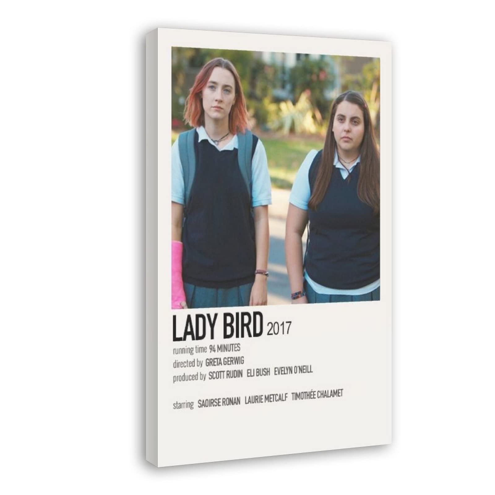 90s Minimalist Movie Posters - Lady Bird Canvas Wall Art Print (24x36 Inch, 60x90cm) | Framed Aesthetic Room Decor for Bedroom, Living Room & Office | Vintage Film Poster for Home & Movie Theater Decor