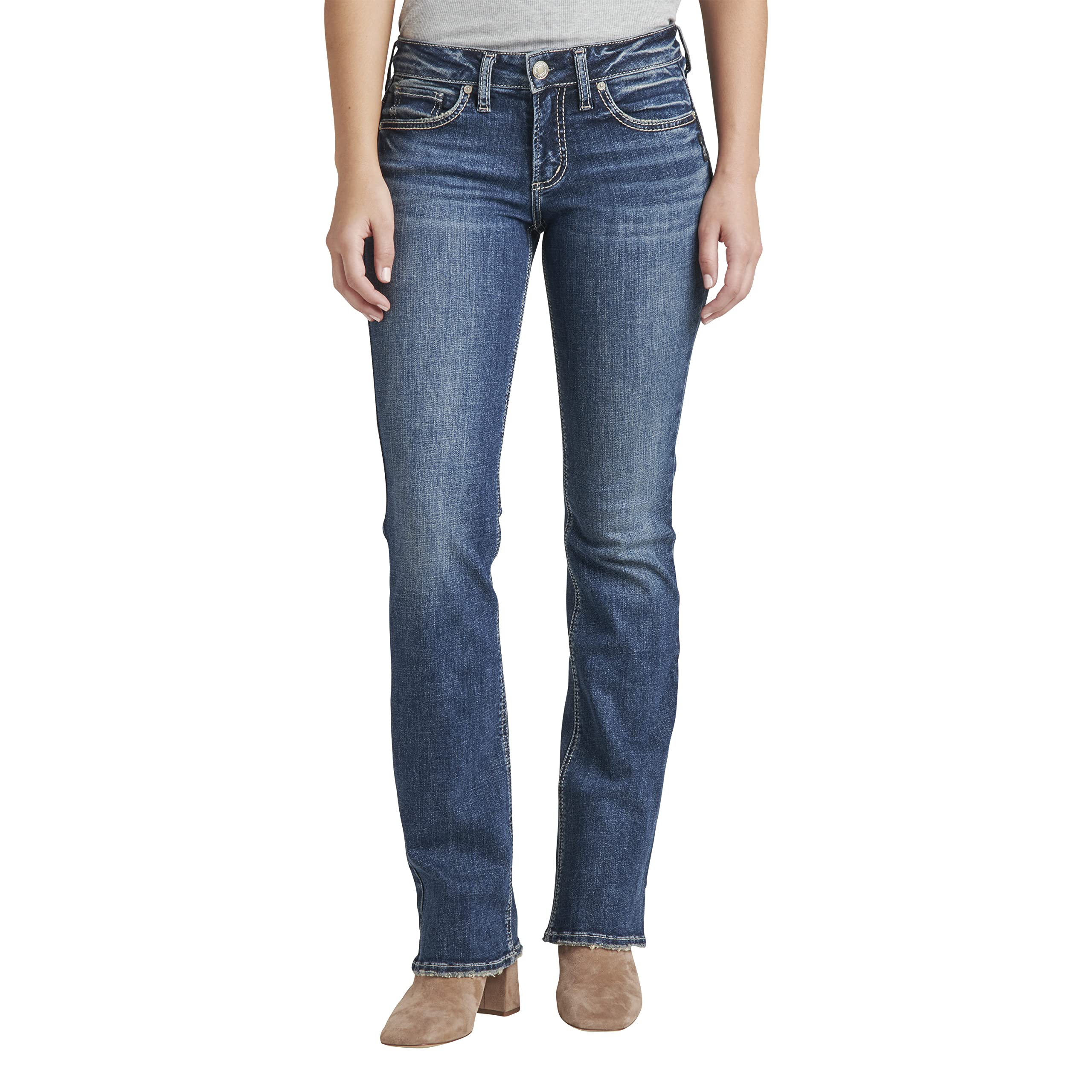 Silver Jeans Co. Women's Britt Low Rise Slim Bootcut Jeans - Stylish & Comfortable Denim Pants for Casual Wear, Night Out & Everyday Fashion
