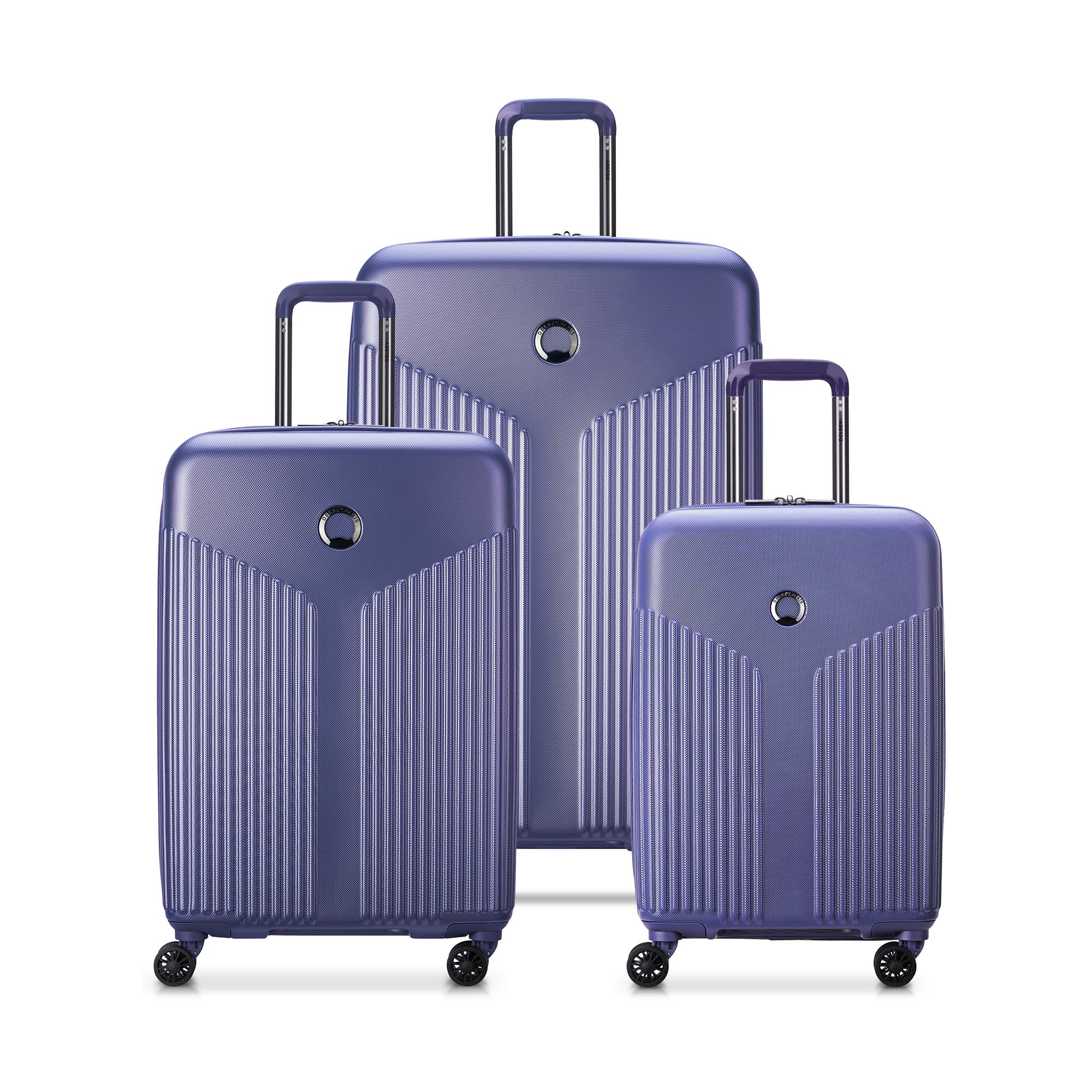 Delsey Paris Comete 3.0 Expandable Hardside Luggage Set with 360° Spinner Wheels - 3-Piece (20/24/28 Inch) Lavender Suitcase for Travel, Business Trips & Family Vacations