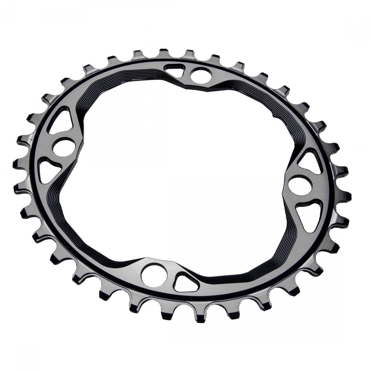 absoluteBLACK Oval Narrow Wide Chainring 34T 104 BCD 4-Bolt for 10/11/12 Speed Bikes - Premium Alloy MTB Chainring for Enhanced Pedaling Efficiency on Trails and Off-Road Cycling