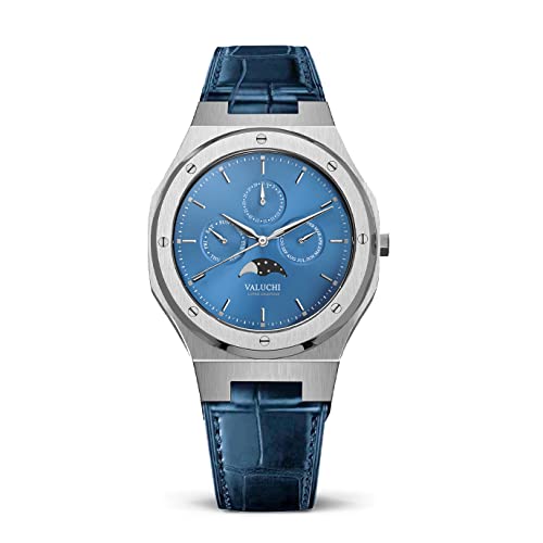 Leather Silver Blue