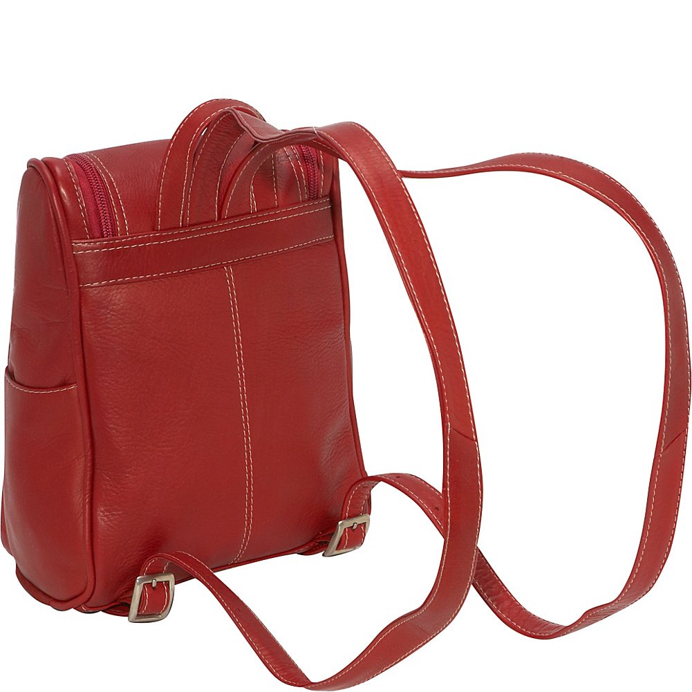 Le Donne Genuine Leather Women's Travel Backpack - Stylish & Durable On-The-Go Bag for Work, Commute & College (Red) - Perfect for Business Trips, Daily Use & School Essentials