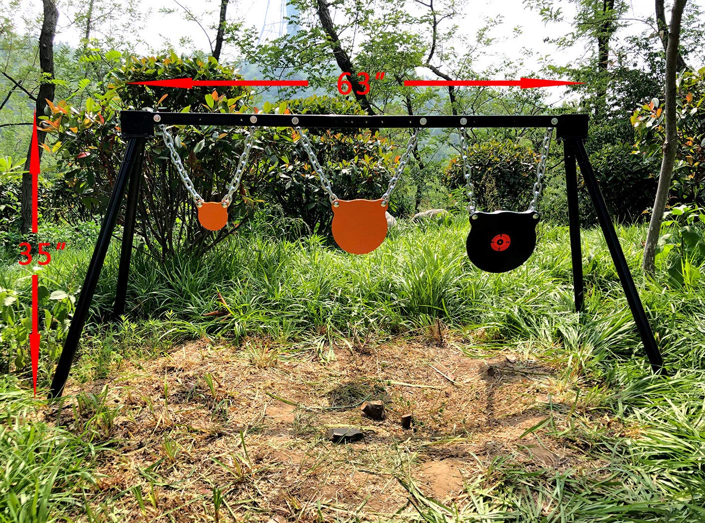 Highwild AR500 Steel Target Stand Complete Kit - 6-Piece Shooting Target System for Rifle & Pistol Practice | Outdoor Range Training & Tactical Drills