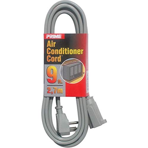 Prime 12-Pack Heavy Duty Extension Cord for Air Conditioners & Major Appliances - 9ft Gray Power Cord | Indoor & Outdoor Use for Home, Office, and Workshop