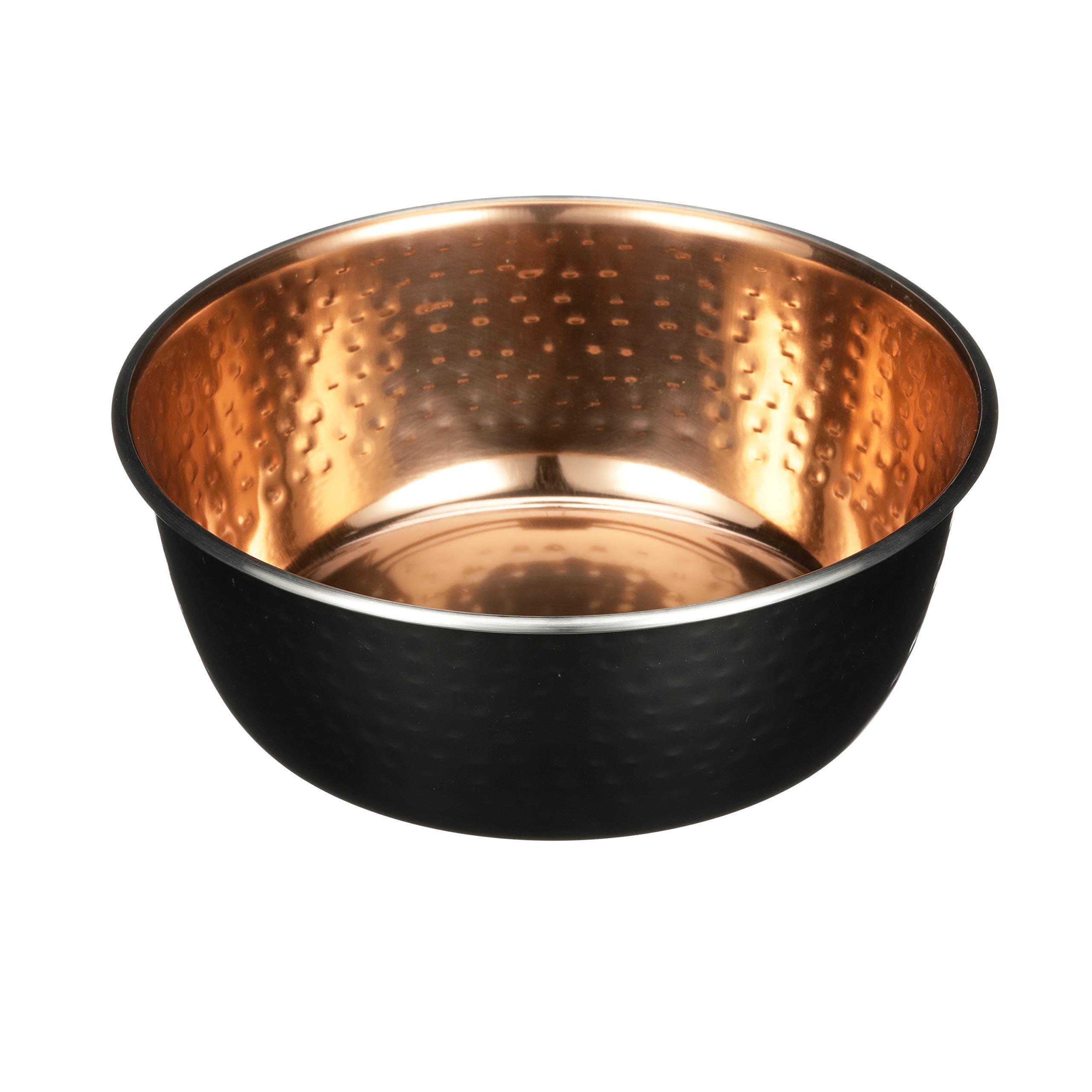 Premium Hammered Decorative Pet Bowls - Luxury Designer Dog & Cat Food Dishes for Large Breeds (Black Copper) | Elegant Durable Feeder for Home, Kitchen, or Gift