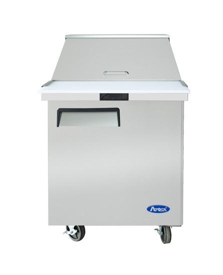 Atosa 27 Sandwich & Salad 12 Pan Megatop Prep Table with 1 Door - Commercial Kitchen Counter for Deli, Bakery & Restaurant Food Prep