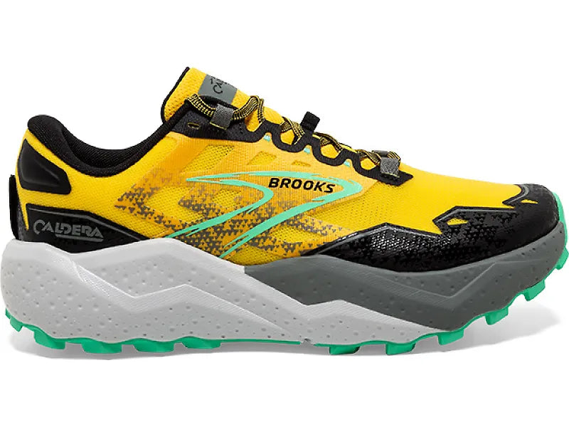 Brooks Caldera 7 Men's Trail Running Shoes - Yellow | Lightweight & Cushioned for Hiking, Jogging & Outdoor Adventures