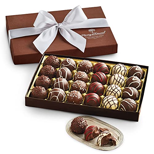 Harry & David Signature Chocolate Truffles Gift Box - 24 Assorted Premium Truffles (1 Pound) - Perfect for Holidays, Birthdays & Corporate Gifts