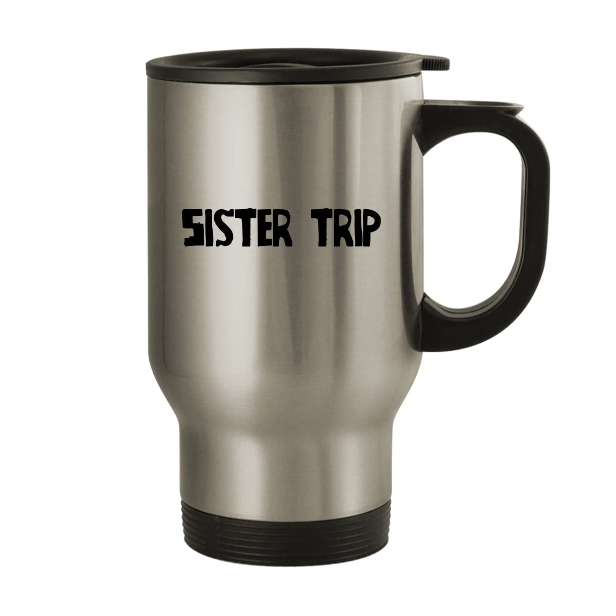 14oz Stainless Steel Travel Mug - Vacuum Insulated Silver Coffee Tumbler for Hot & Cold Drinks - Perfect for Sister Trips, Commuting & Outdoor Adventures