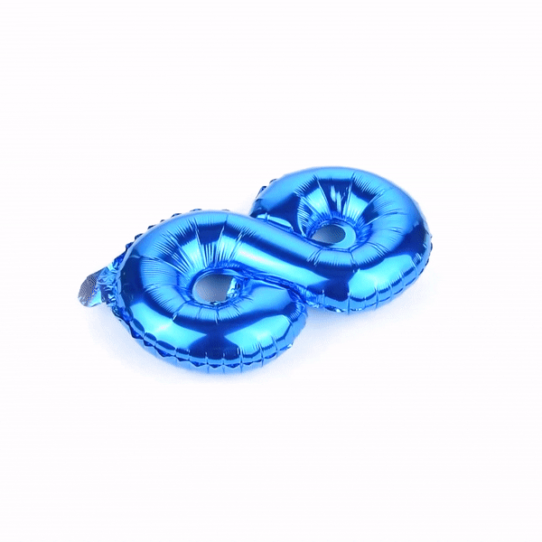 Balloonify Blue Mylar Number 8 Balloon - 16 Inch Party Decoration for Birthdays, Anniversaries & Celebrations - 1 Count Box