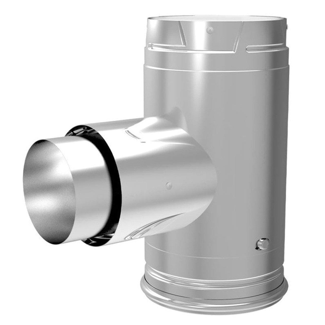 3 PelletVent Pro Galvalume Increaser Adaptor Tee with Clean Out Cap - 3PVP TADX41 - Perfect for Wood Stove & Pellet Vent Pipe Connections