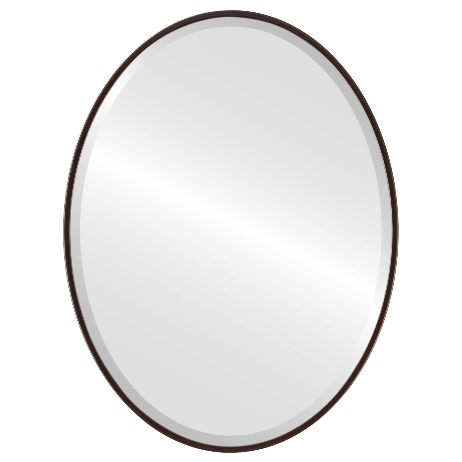 OVALCREST - 22.6x28.6 Inch Black Walton Oval Wooden Beveled Wall Mirror - Elegant Home Decor for Bathroom, Vanity, Bedroom, Living Room & Hallway - Singapore Style Design - Perfect for Modern Interior Decorating & Selfie Backdrop
