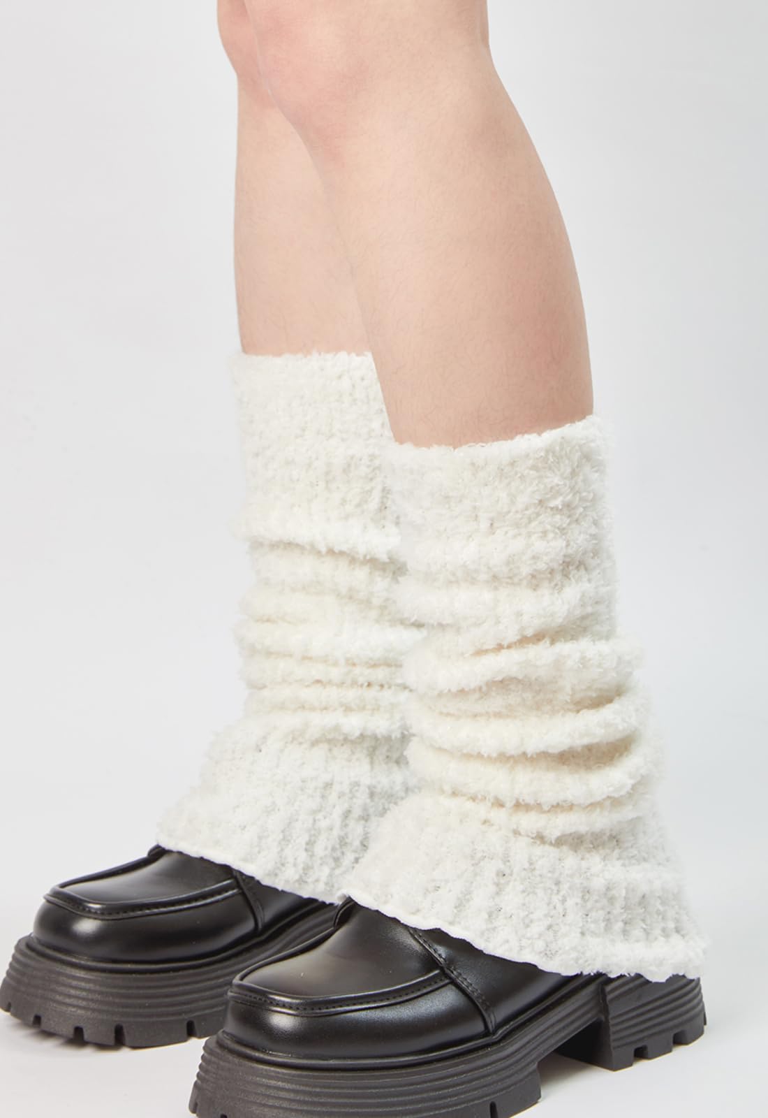 Women's Knit Fuzzy Leg Warmers - Winter Boot Socks for Concerts & College