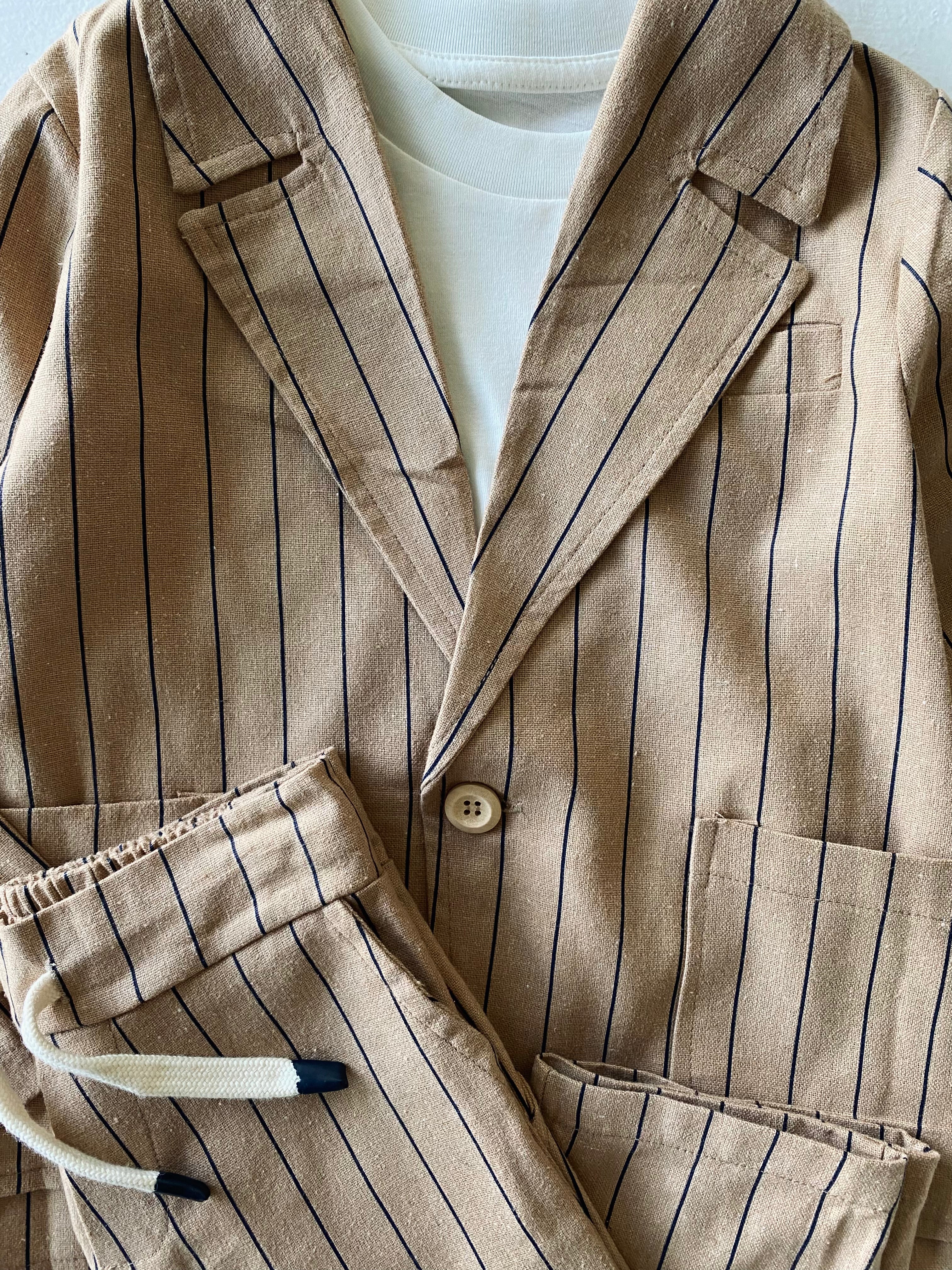 Stylish Striped Kids Suit Set - Trendy Boys & Girls Formal Outfit for Parties, School Events & Special Occasions