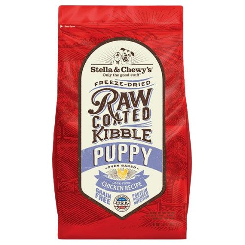 Stella & Chewy's Freeze-Dried Raw Coated Baked Kibble Dog Food for Puppies - High Protein Chicken Recipe | Small & Large Size Options | Perfect for Training Treats & Mealtime Nutrition