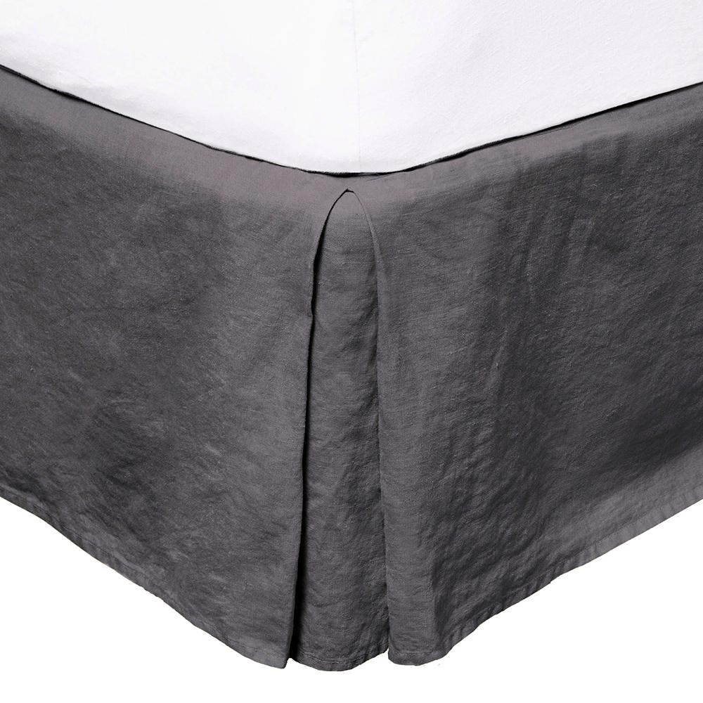 Premium French Flax Linen Valance in Charcoal by Bambury - Elegant Window Treatment for Living Room & Bedroom Decor